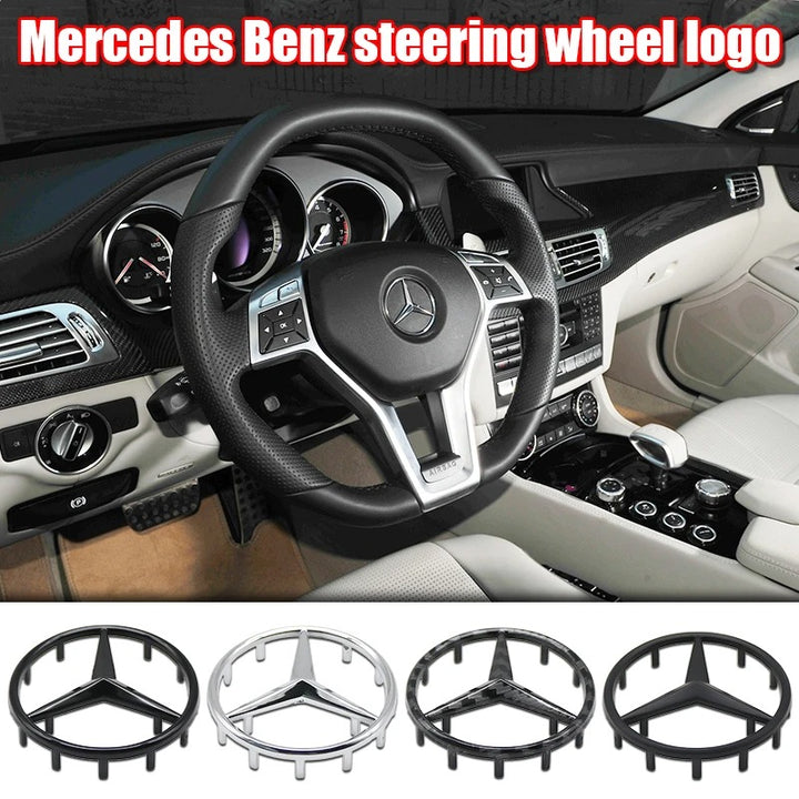 Car Craft Compatible With Mercedes A B C E S Class Ml Gl Gle Gls Cla Gla Glc Slk Grill Letter Logo Badge Emblem Sticker Steering Wheel 52mm Big Pins