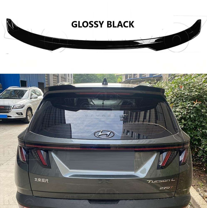 Car Craft Compatible With Hyundai Tucson 2023+ Rear Trunk Wing Boot Spoiler Lip Splitter Skirt Ar-hyundai-037 Glossy Black