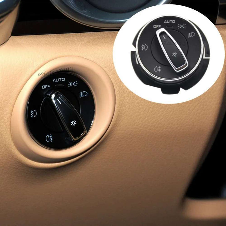 Car Craft Compatible With Porsche Cayenne 2011-2018 Macan 2014-2018 Headlamp Headlight Fog Light Lamp Switch Knob Assembly 95861353305 - CAR CRAFT INDIA