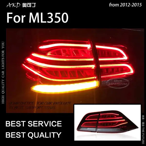 Benz W164 Tail Lights 2012-2015 ML350 ML400 GLE W166 LED Tail Lamp DRL Signal Brake Reverse