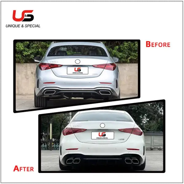 Use for BENZ W206(2022+Style)C-Class Upgrade to AMG63 Bodykit Front Bumper Grille Exhaust Pipe Front Lip Roof Spoiler