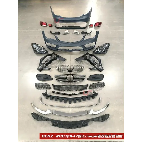 Use for BENZ W207(09-13Style)E-Class Upgrade to AMG63 Bodykit Front Bumper Grille Side Skirts Exhaust Pipe Tail Lamp