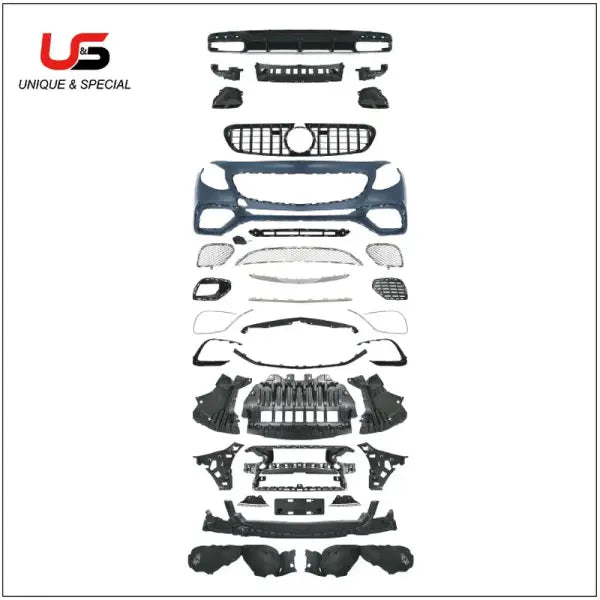 Use for BENZ W217(13-20Style) Upgrade to S65 Bodykit Front Bumper Grille Front Lip Rear Diffuser