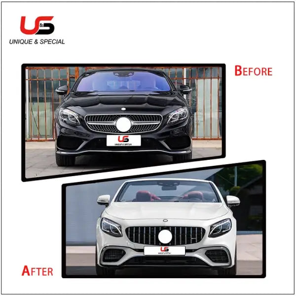 Use for BENZ W217(13-20Style)S Coupe Upgrade to S63 Bodykit Front Bumper Grille Front Lip