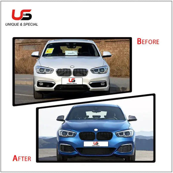 Use for BMW 1Series F20 (14-18Style) Mesh Model Upqrade to M Tech Bodykit Grille Front Bumper Fender