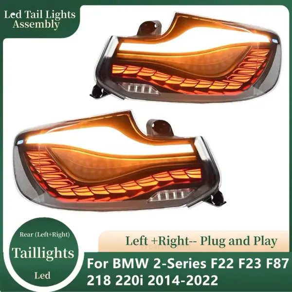 BMW 2-Series F22 Led Tail Lights F23 F87 218 220I 2014-2022 Rear DRL Brake Reverse Taillights