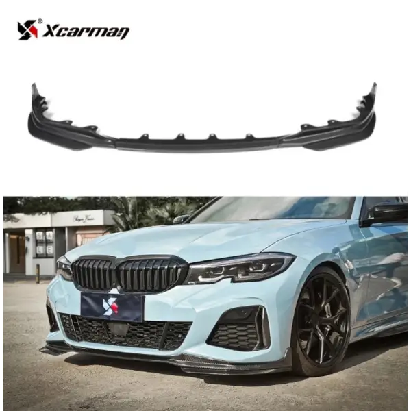 For BMW 3 Series G20 Front Lip M Sport PSM Style Carbon Front Splitter Chin Spoiler Front Bumper Lip 2019+