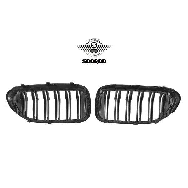 For BMW 5 Series G30 530I 540I Grill Carbon Double Slat Front Bumper Grill Grille Mesh 2017-2020