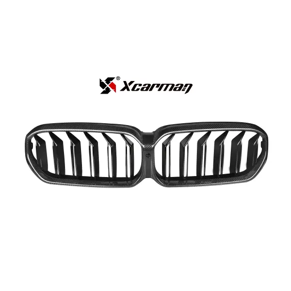 For BMW 5 Series G30 LCI 530I 540I Upgrade Carbon Double Slat Front Bumper Grill Grille Mesh 2020+