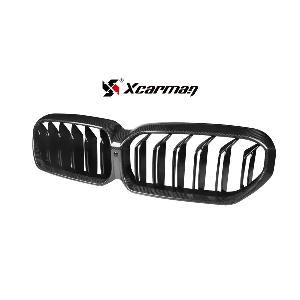 For BMW 5 Series G30 LCI 530I 540I Upgrade Carbon Double Slat Front Bumper Grill Grille Mesh 2020+