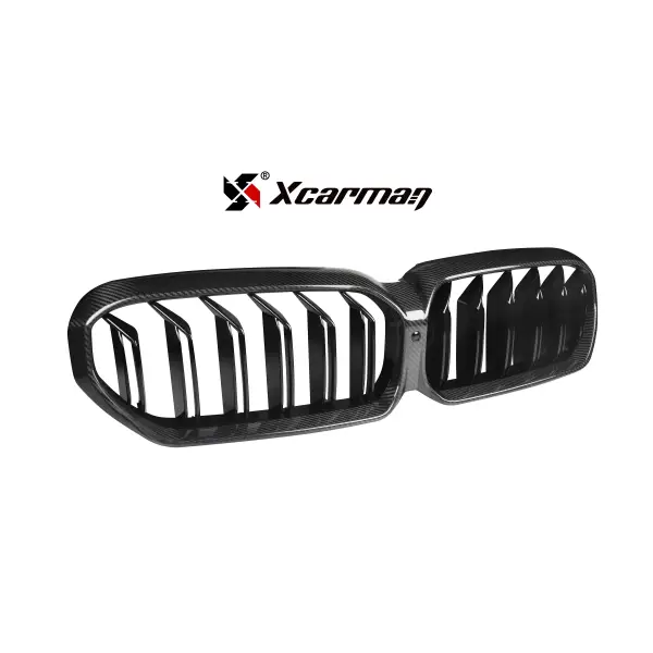 For BMW 5 Series G30 LCI 530I 540I Upgrade Carbon Double Slat Front Bumper Grill Grille Mesh 2020+