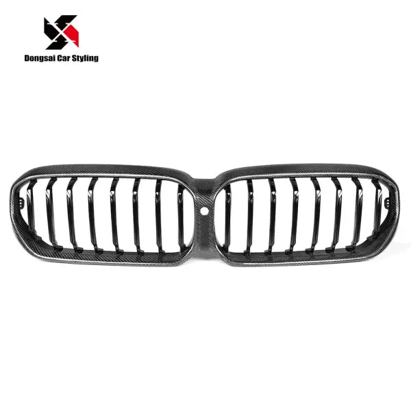 For BMW 5 Series G30 LCI 530I 540I Upgrade Carbon Single Slat Front Bumper Grill Grille Mesh 2020+