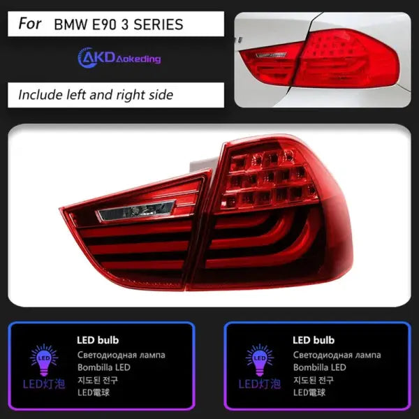 BMW E90 Tail Light 2009-2012 320I 323I325I 330I LED Tail Lamp DRL Signal Brake Reverse