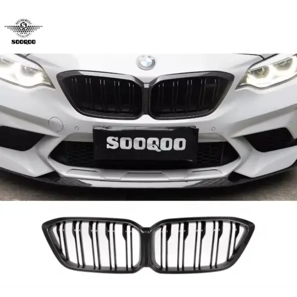 For BMW F87 M2 Grille MP Style Dry Carbon Fiber Front Grill for BMW M2 F87 LCI 2019-2022