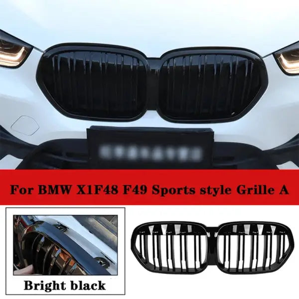 For BMW X1 Body Kit BMW F48 F49 Spoiler Front Lip Side Skirt Diffuser Fender Rearview Mirror Cover Modification Black Samurai