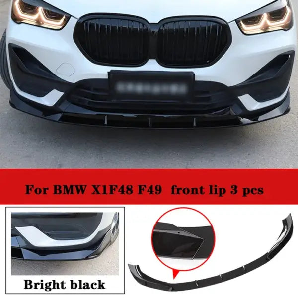 For BMW X1 Body Kit BMW F48 F49 Spoiler Front Lip Side Skirt Diffuser Fender Rearview Mirror Cover Modification Black Samurai