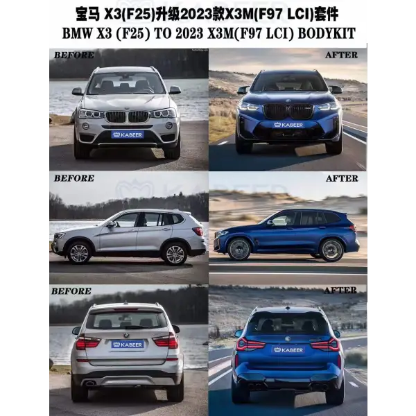 BMW X3 F25 2010-2017 UPGRADE TO LCI G01 F97 20121+ BODYKIT