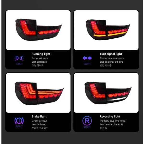 BMW X5 Tail Lights 2014-2018 F15 LED Tail Lamp DRL Signal Brake Reverse