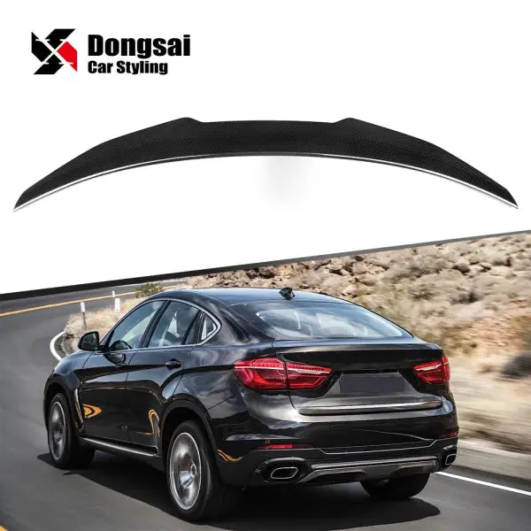 For BMW X6 F16 X6M F86 Add PSM Style Dry Carbon Tail Wing Rear Trunk Lip Boot Spoiler Ducktail 2015+