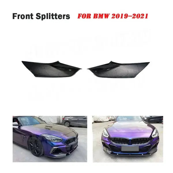 For BMW Z4 G29 M Sport 2019 2020 2021 Front Bumper Flaps Apron Splitters Carbon Fiber FRP Front Bumper Trim Bodykit Car Styling