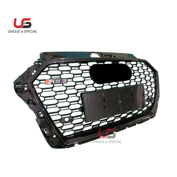 Body Kit Electroplating Silver Honeycomb Mesh Grille for Audi A3 2017 2018 Facelift Audi RS3 Front Grille