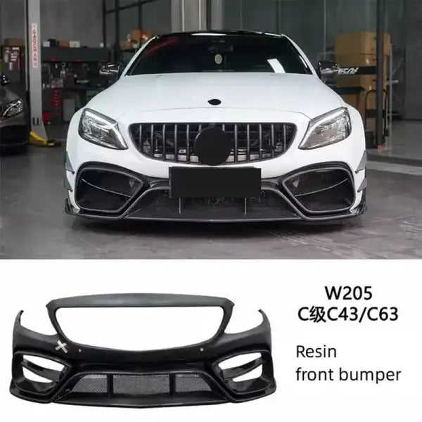 Body Kit for Mercedes-Benz C-Class W205 C43 C63 Modified Front Rear Bumper Tail Wing Rear Lip Assembly Auto Accessories