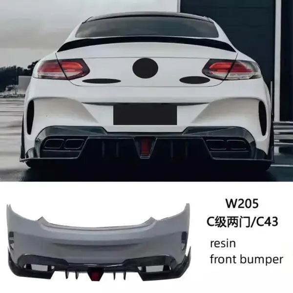 Body Kit for Mercedes-Benz C-Class W205 C43 C63 Modified Front Rear Bumper Tail Wing Rear Lip Assembly Auto Accessories