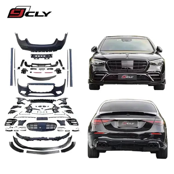 Body Kits for Benz S CLASS W223 Upgrade S450 Front Bumper with Grille Rear Bumper Bra Bus Kits Front Lip Diffuser Exhaust Pipe