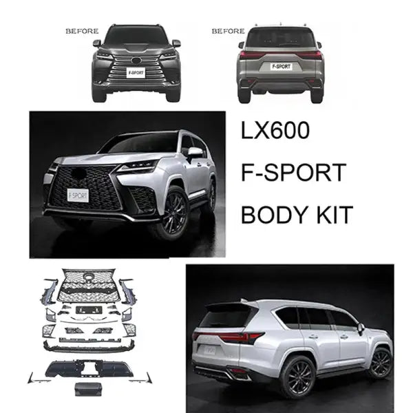 Car Body Kit LX600 Bumper Body Kit for Lexus LX600 F-SPORT Upgrade Facelift LX600 Grille