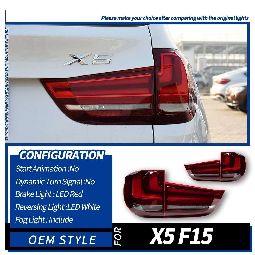 Car Craft Compatible With Bmw X5 F15 2014-2019 Car Rear Upgraded Tail Light Lamp Xenon Taillight Retrofit Upgrade Modified Led Drl Hid G05 Style Red CC-8462 - CAR CRAFT INDIA