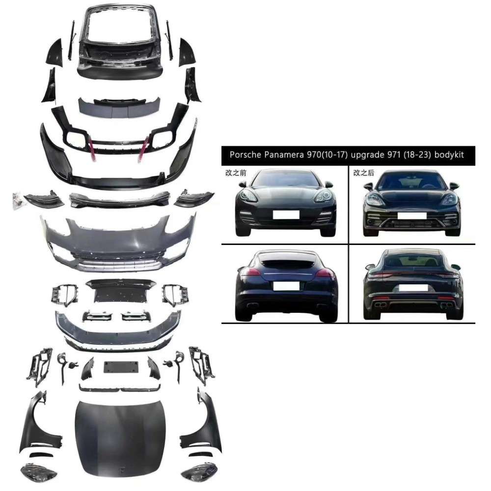 Car Craft Compatible With Porsche Panamera 970.1 970.2 2010-2013 Upgrade Facelift Convert To 2018-2023 971.2 Bodykit Bumper Headlight Taillight Trunk 1:1