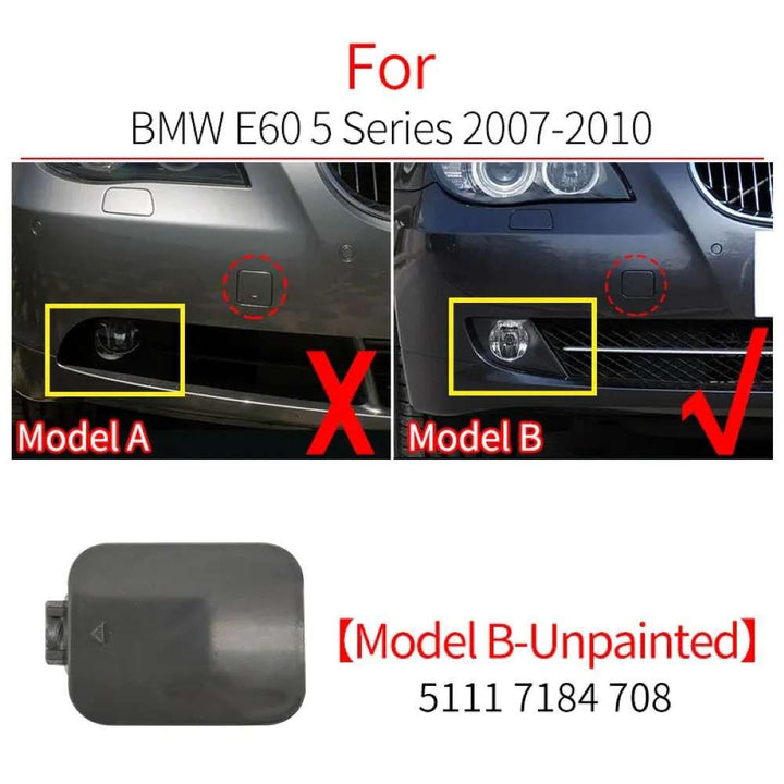 Car Craft Compatible With Bmw 5 Series E60 2003-2009 Rear Bumper Tow Hook Towing Tochan Trailer Cover 51117184708 Model B Unpainted CC-8097 - CAR CRAFT INDIA