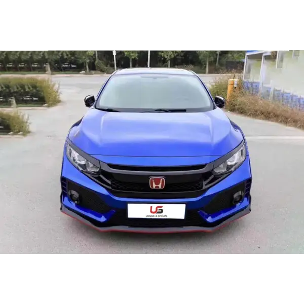 Car Auto Parts for 2016-2018 Honda Civic Type-R Body Kits Sedan Civic Front Bumper Rear Bumper Grille Side Skirts PP Material