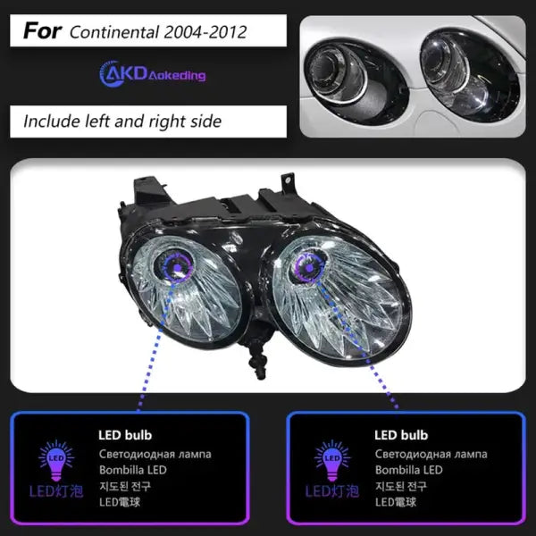 Car for Bentley Continental LED Headlights 2004-2012 LED Headlight Flying Spur DRL Signal Projector Lens Auto