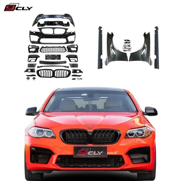 Car Bumpers for 2009+ BMW 5 Series F10 F18 Facelift 2021 M5 Front Rear Car Bumpers Grilles LED Fenders Side Skirt Diffuser