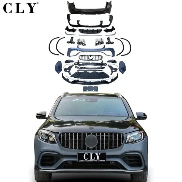 Car Bumpers for Benz 16-19 GLC X253 SUV Facelift GLC63 AMG Grille Inner Lining Wheel Arch Diffuser Tips Wide Body Kits