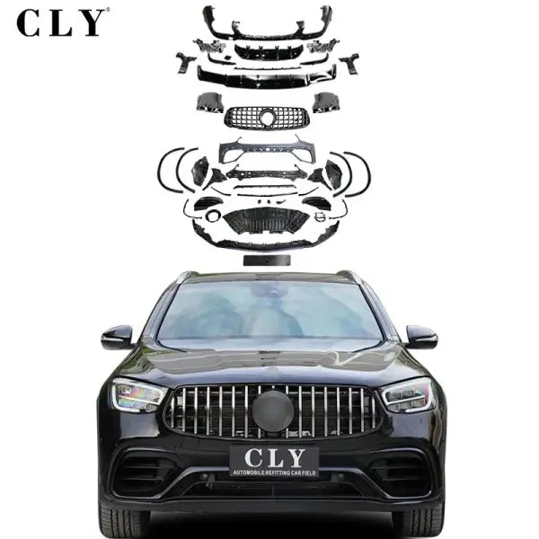 Car Bumpers for Benz GLC SUV Facelift GLC63S AMG Front Car Bumper Grille Front Rear Wheel Arch Diffuser Tips Bodykits