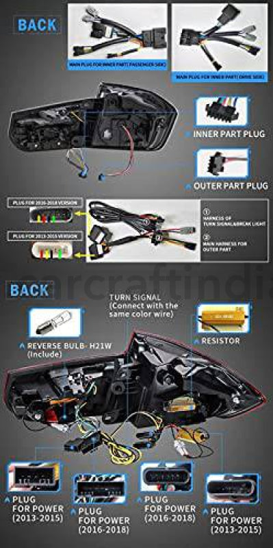 CAR CRAFT 3 Series Taillight Tail Lamp Compatible With Bmw