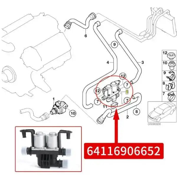 Car Craft 5 Series E60 Heater Control Water Valve