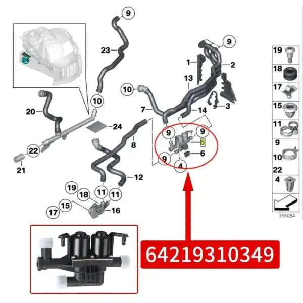 Car Craft 5 Series F10 Heater Control Water Valve