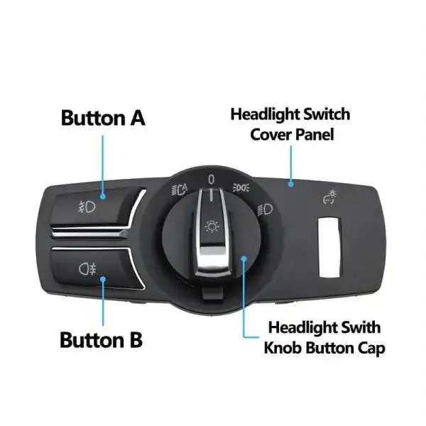 Car Craft 5 Series Headlight Knob Cover Compatible With Bmw