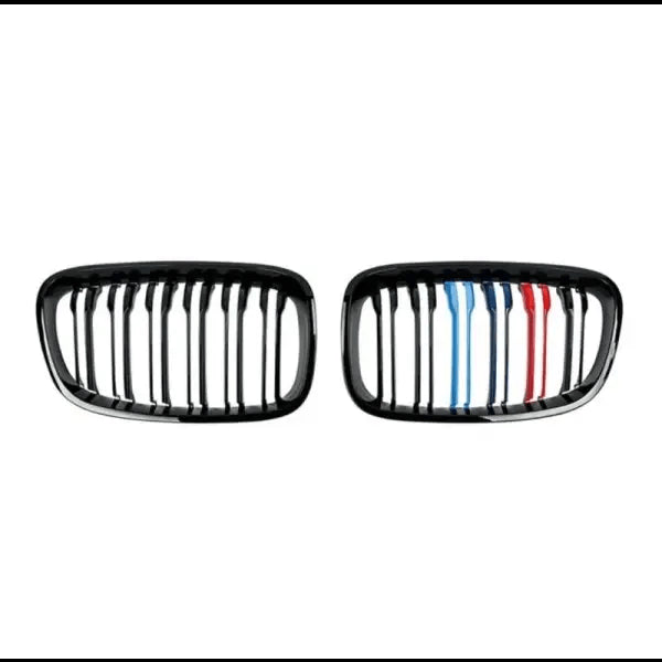 Car Craft Compatible With Bmw 1 Series F20 2011-2014 Front Bumper Grill Tri Color