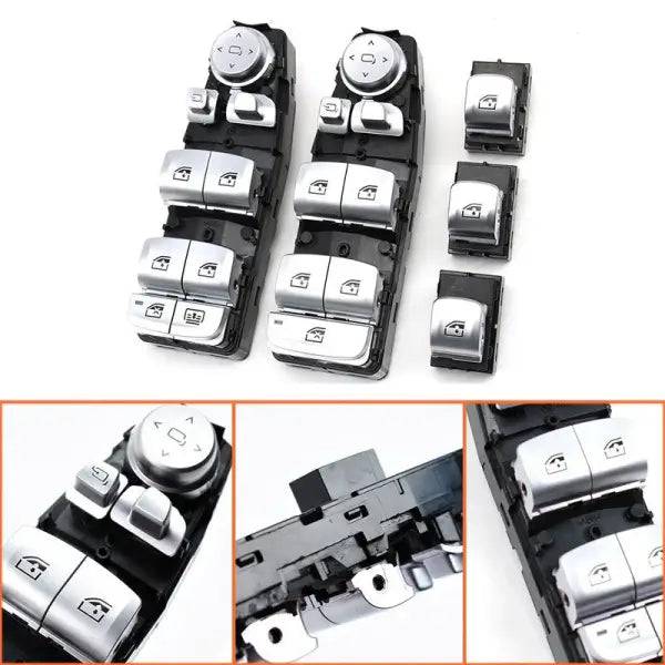 Car Craft Compatible With Bmw 5 Series F10 7 Series F02 6 Series F06 3 Series F30 F34 1 Series F20 X3 F25 X5 F15 X6 F16 Power Master Window Lifter Switch Button Regulator Main 6 Pin 61319241949 Chrome