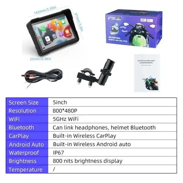 Car Craft Bike Motorcycle Carplay Wireless Multimedia Phone