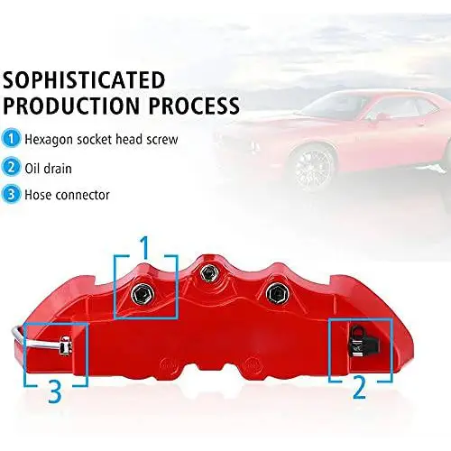 Car Craft Break Cover Caliper Cover Red Large - Automotive