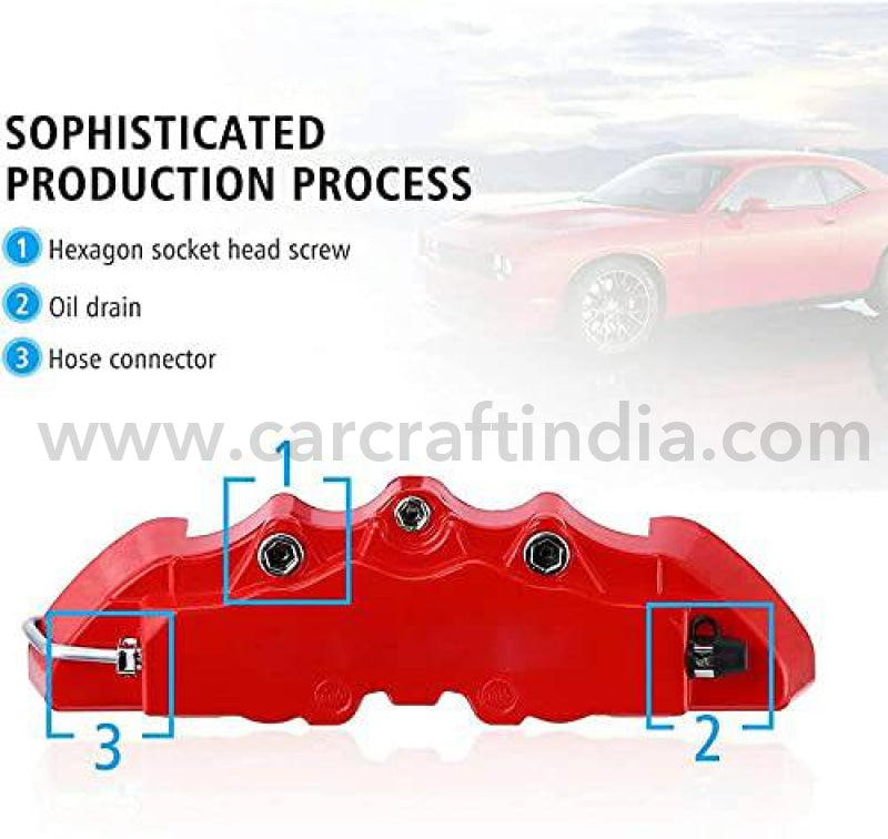 Car Craft Break Cover Caliper Cover Red Medium - Automotive
