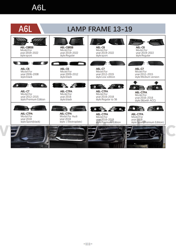 Car Craft Compatible With Audi A6 S6 2019 - 2022 Fog Lamp
