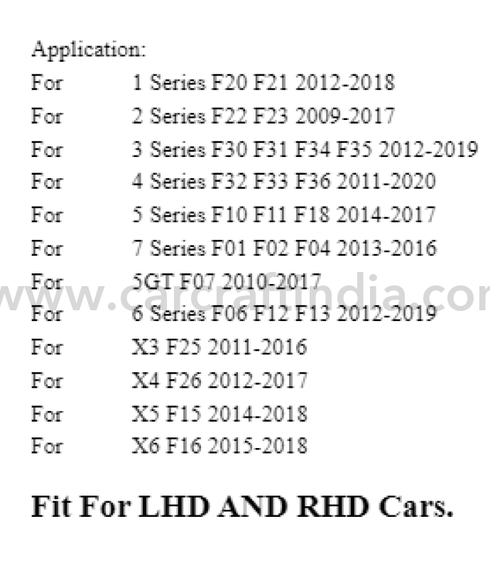 Car Craft Compatible With Bmw 1 2 3 4 5 6 7 Series F52 F20