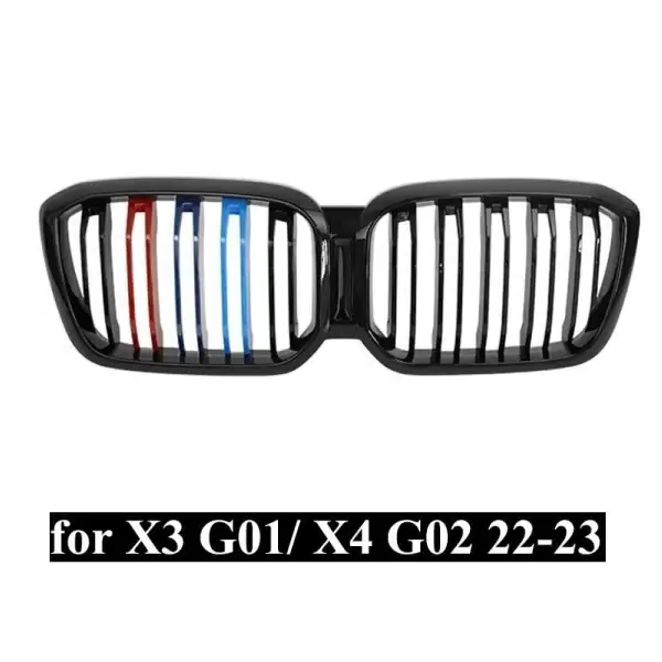 Car Craft Compatible With Bmw X3 Series G01 G08 LCI 2022+ X4 Series G02 LCI  2022+ F97 F98 G08 2022+ Front Bumper Show Grill tri Color CC-1614 - CAR CRAFT INDIA