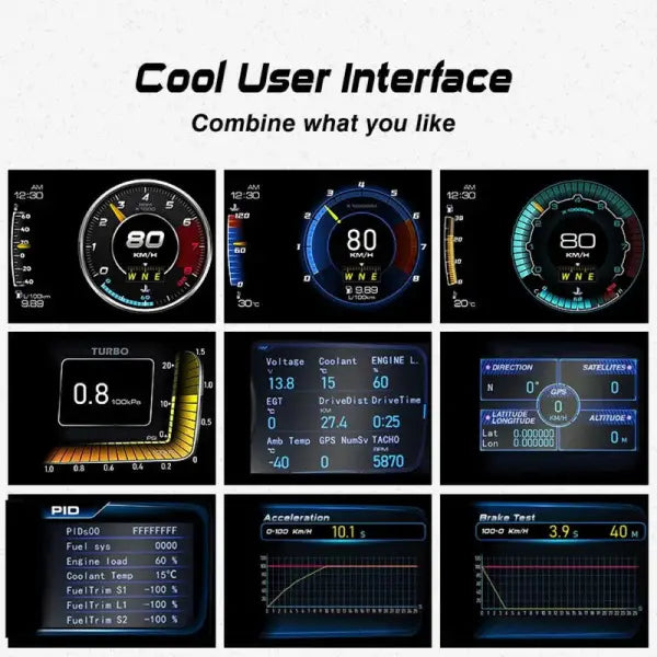 Car Craft Compatible With Car Hud Multi-function Dashboard